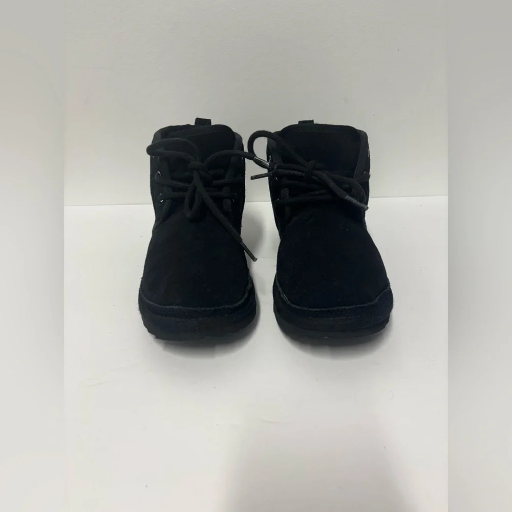 UGG Neumel Black Lace Up Ankle Boots Kids Size 2